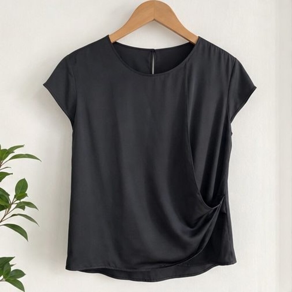 Black Pleated Blouse